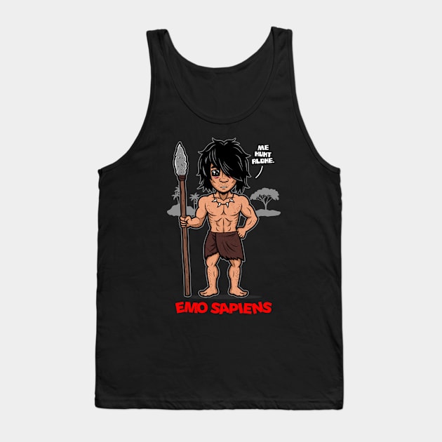 Emo Sapiens Funny Prehistoric Emo Homo Sapiens Funny Emo Meme Tank Top by Originals By Boggs